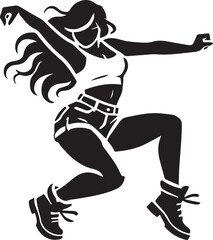 Dance Girl Step Vector Design