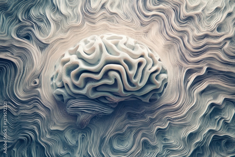 Aufkleber abstract representation of a brain amidst swirling patterns and textures