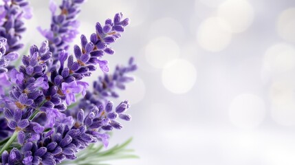 Obraz premium A bunch of lavender flowers on a white background