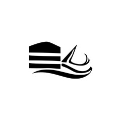 Abstract Boat on Waves: A Nautical Vector Graphic. Perfect for marine, travel, and shipping businesses.  Clean, modern design.