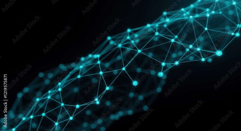 Poster abstract digital network structure against dark background