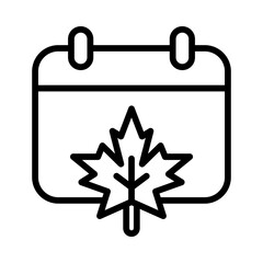 Autumn Calendar Outline Vector Icon