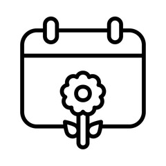 Spring Calendar Outline VectorI icon