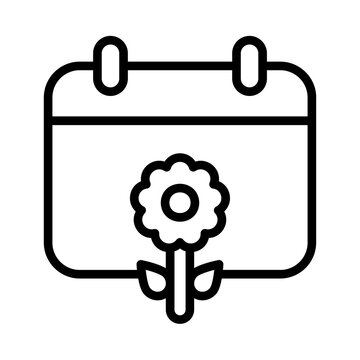 Spring Calendar Outline VectorI icon