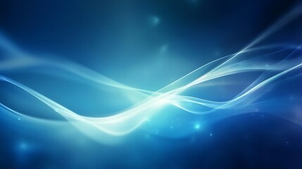 Abstract Blue Waves Digital Art Design