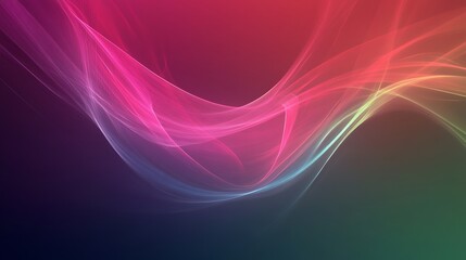 Naklejka premium Abstract Swirling Light Waves Design in Pink Green and Purple Hues