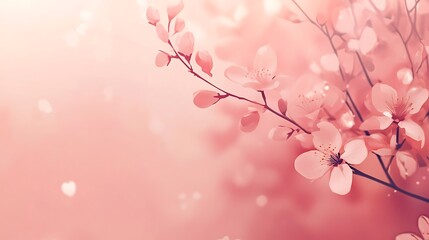 Fototapeta premium Delicate Pink Blossoms on a Spring Branch
