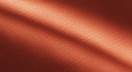 Textured Coral Fabric Background with Diagonal Light Beam Abstract Design Element