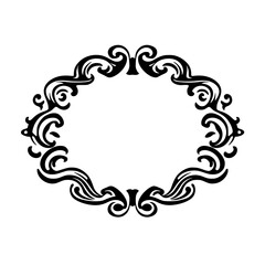 Elegant Vintage Flourish Frame Border: Decorative Design Element for Classic Backgrounds and Templates