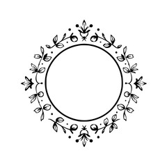 Elegant Circular Floral Frame: Vintage Border Design, Perfect for Wedding Invitations, Logos, and More!