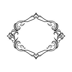 Ornate Frame Design: Vintage Flourish Border, Decorative Element for Classic Elegant Style. Perfect for Backgrounds, Templates, and Vector Art.