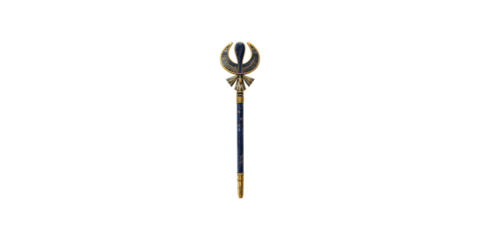 Ancient egyptian scepter with ornate design isolated on transparent background