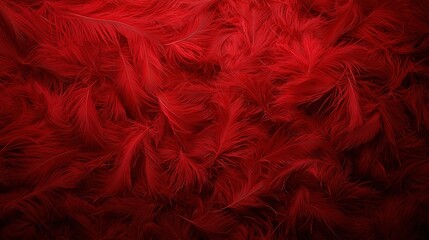 Dense Red Feather Texture Background