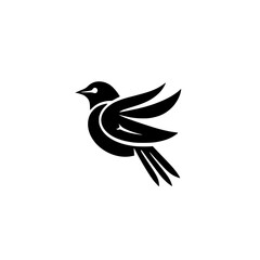 Elegant Black Bird Silhouette Logo Design: A Symbol of Freedom and Flight