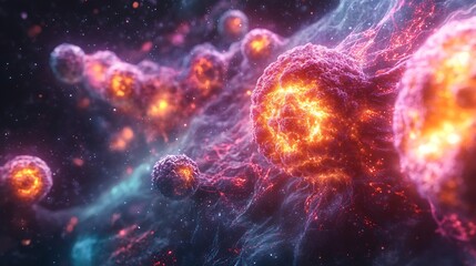 Fototapeta premium A symbolic view of glowing immunity in action