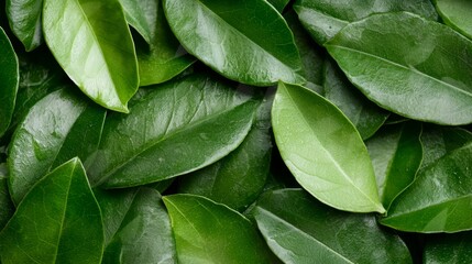 Fototapeta premium A close up of a pile of green leaves