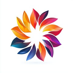Naklejka premium Design of flower circle abstract icon logo illustration isolated on white background