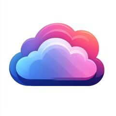 Design of cloud computing concept icon logo illustration isolated on white background