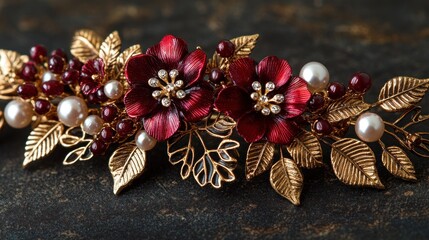 Naklejka premium Floral hairpiece.