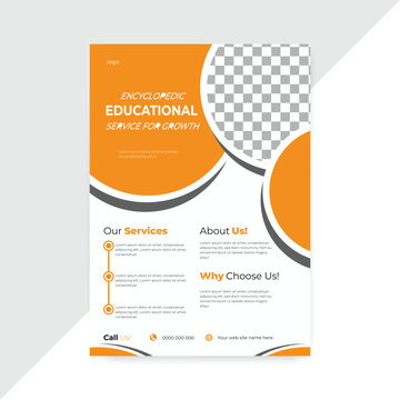 School Education brochure square template layout for admission, learning, teaching purpose vector