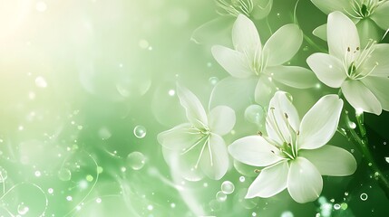 Delicate White Flowers in a Soft Green Setting