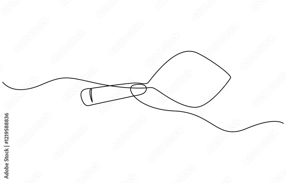 Poster continuous one line drawing of construction trowel tools, continuous line drawing of trowel. trowel 