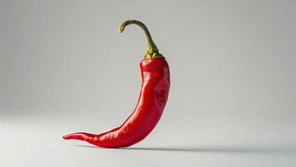 Red Hot Chili Pepper, Isolated Subject on a White Background. Food Wallpaper or Header