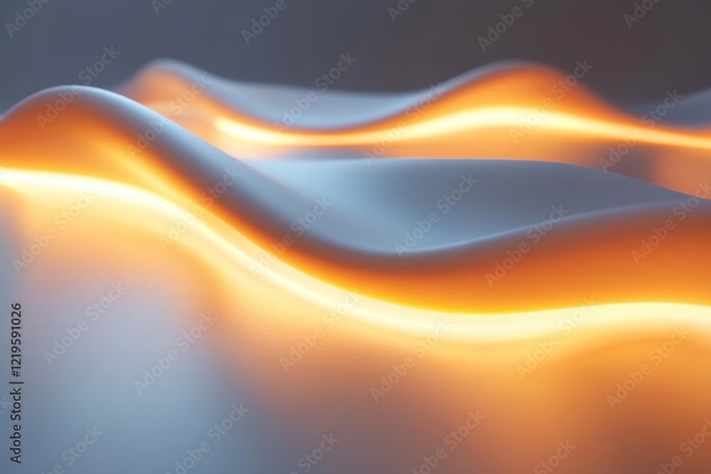 Aufkleber abstract waves of illuminated curves showcasing a blend of light and texture for artistic design