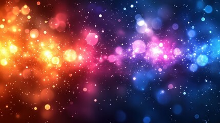 Obraz premium Colorful bokeh lights swirl, dark background, festive design