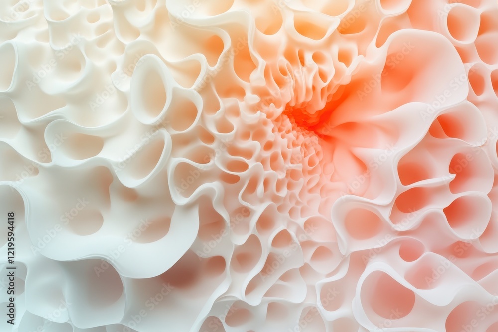 Poster colorful abstract design with swirling patterns in a soft gradient of white and peach hues