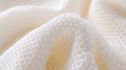 Textured fabric background with white honeycomb mesh design