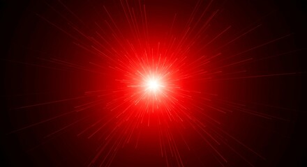 Abstract Red Light Burst Bright Energy Star Radiating Beams Glowing Flare Explosion Effect