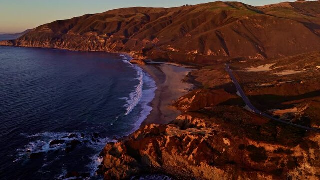 Beeline flight over Big Sur Little Sur beach.