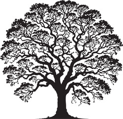 Fototapeta premium Tree icon silhouette vector with white background 