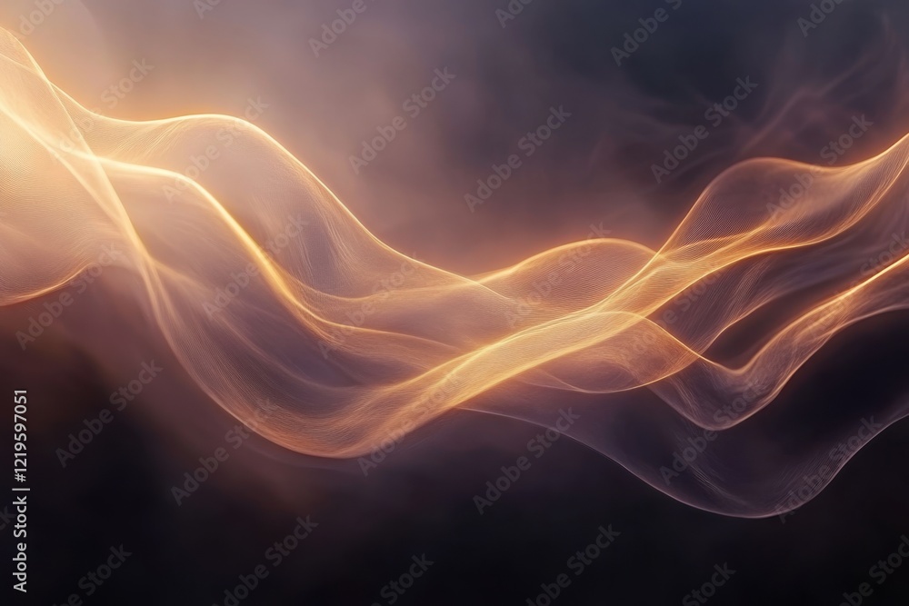 Poster soft glowing waves of light creating an ethereal atmosphere with gentle movement