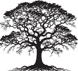 Fototapeta premium Tree icon silhouette vector with white background 