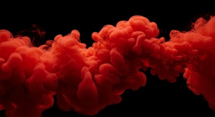 Obraz premium Abstract Red Ink Swirls and Clouds in Water Dramatic Background Texture