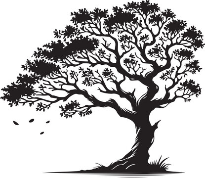 Tree icon silhouette vector with white background

