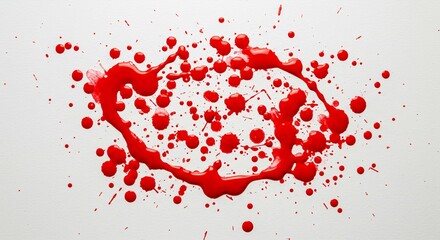 Obraz premium Abstract Red Paint Splatter on White Background Artistic Texture Creative Design Element