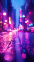 Colorful bokeh lights shining through branches at night in a vibrant atmosphere