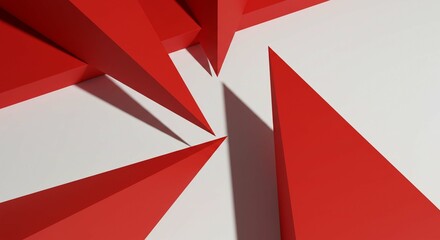 Abstract Red Geometric Shapes Sharp Triangles Modern Design White Background Minimalist Artwork