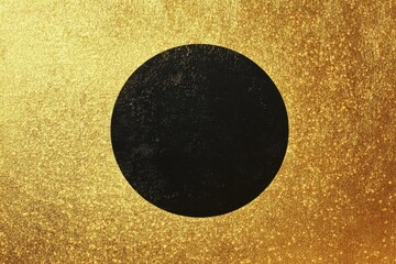 Gold Glitter Background With Black Circle Overlay