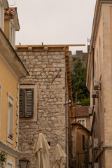 town of herceg novi in montenegro - drona view