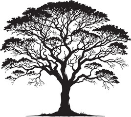 Tree icon silhouette vector with white background
