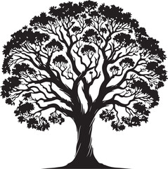 Obraz premium Tree icon silhouette vector with white background 