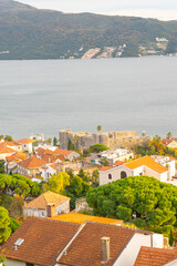 Obraz premium Kanli-Kula Bloody fortress in Herceg Novi Montenegro - aerial view, balkans
