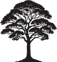 Tree icon silhouette vector with white background
