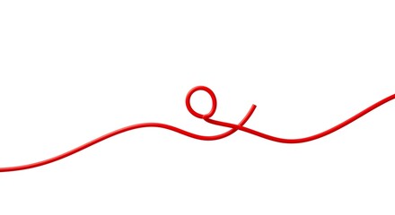 Obraz premium Abstract Red String Loop Design Element Curvy Line Modern Minimalist Background