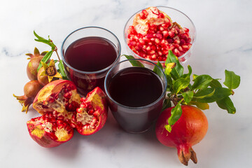 A glass of delicious pomegranate juice