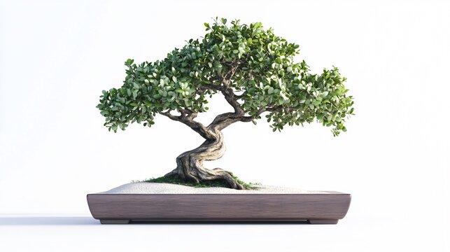 Zen Bonsai Tree Centered in Wide Angle Composition